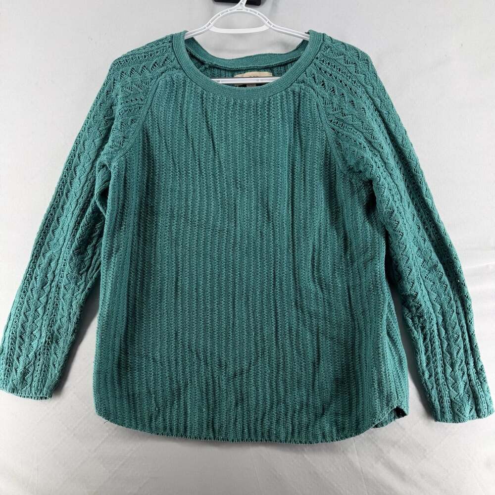 1541 Loft Sweater Size XL Green Ribbed Knit Crewneck Pullover